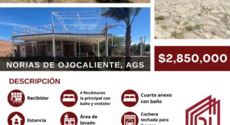 03053 VENTA DE CASA EN NORIAS DE OJOCALIENTE, AGUASCALIENTES 
